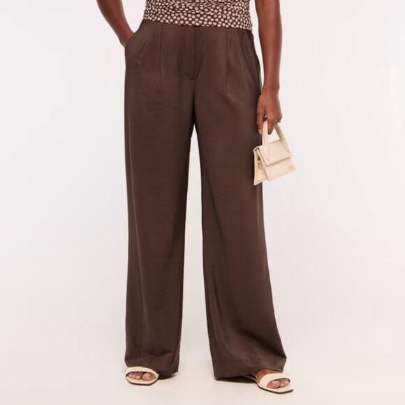 Abercrombie & Fitch Pants - Abercrombie Brown Front Pleat Ultra Wide Leg Trousers